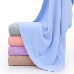 Solid coral fleece bath towels, absorbent and soft, suitable for bathing, gyms, and hotels, daily use, couples' gift.