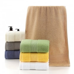 Wholesale solid cotton thickened towels for export, soft face wash towels for supermarkets, custom logo processing