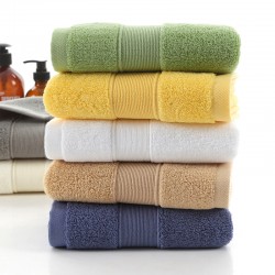 Wholesale solid cotton thickened towels for export, soft face wash towels for supermarkets, custom logo processing