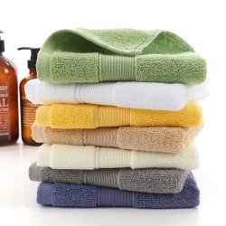 Wholesale solid cotton thickened towels for export, soft face wash towels for supermarkets