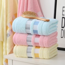 Towel manufacturer supplies thickened cotton ribbon checkered bath towels, new cotton towels for wholesale