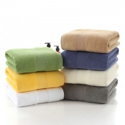 Plain-color thickened cotton bath towels for hotels, cross-border trade, logo-enhanced bath towels for beauty salons.