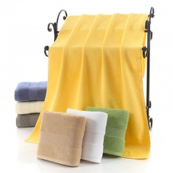 Plain-color thickened cotton bath towels for hotels, cross-border trade, logo-enhanced bath towels for beauty salons.
