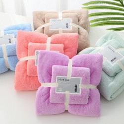 Stripped coral velvet solid towels, soft and absorbent, promotional logos for return gifts, daily necessities delivery
