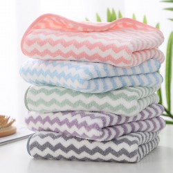 High-density warp-knitted coral fleece towels with custom embroidered logos, wholesale for supermarket labor protection products