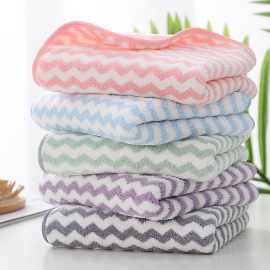 High-density warp-knitted coral fleece towels with custom embroidered logos, wholesale for supermarket labor protection products