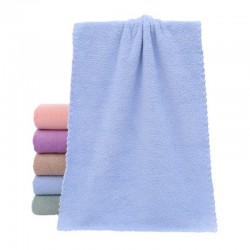 Manufacturer's high-density coral fleece face towels, advertising couples' labor protection products.